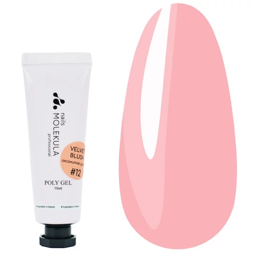 Полигель Molekula Nails №12 Velvet Blush бархатные румяна 15 мл (PG1512) - Фото №1