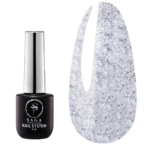 Топ SAGA Saga Professional silver без липкого слоя с серебрянными хлопьями потали 9 мл (2000994376233) - Фото №1