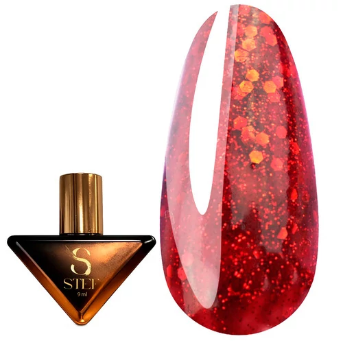 Гель-лак Steffani Color Gel polish №12 червоний з глітером 9 мл (SGP09-12)