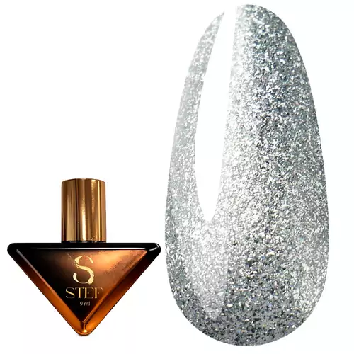 Гель-лак Steffani Color Gel polish №49 срібний з блискітками 9 мл (SGP09-49)