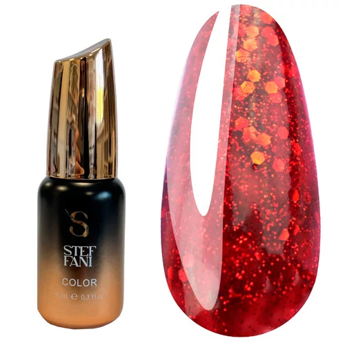 Гель-лак Steffani Color Gel polish №12 красный с глиттером 9 мл (SGP09-12) - Фото №1