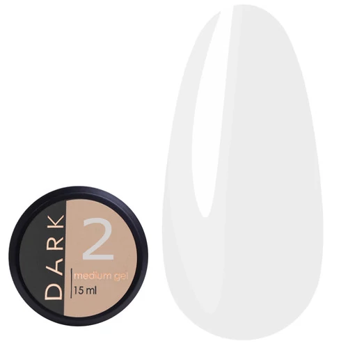 Гель для ногтей Dark Medium Gel №02 молочно-белый 15 мл (без кисти) (DMG0215) - Фото №1