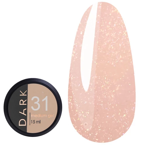 Гель для ногтей Dark Medium Gel №31 розовый с шиммером 15 мл (без кисти) (DMG3115) - Фото №1