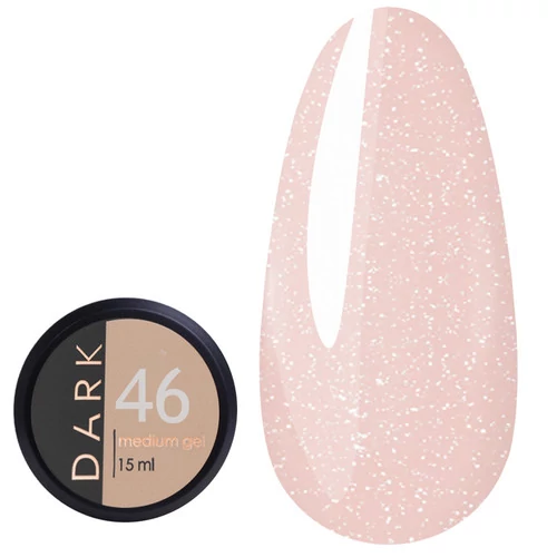 Гель для ногтей Dark Medium Gel №46 пастельный нюд с микроблеском 15 мл (без кисти) (DMG4615) - Фото №1