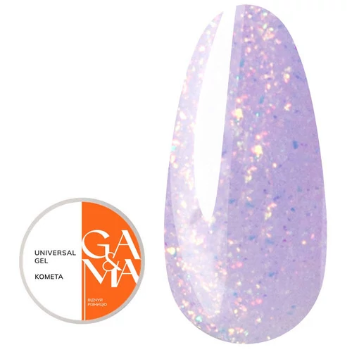 Гель для наращивания GA&MA Universal Gel Kometa нежно-сиреневый с золотым переливом 15 мл (7702865) - Фото №1