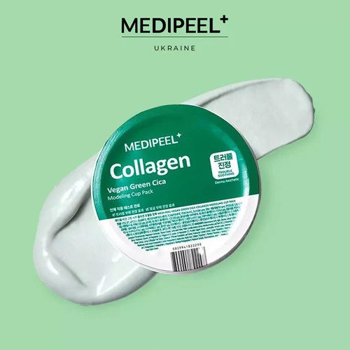 Маска альгинатная Medi-Peel для лица успокаивающая моделирующая с центеллой и коллагеном  Vegan Green Cica Collagen Modeling Cup Pack 28г - Фото №2