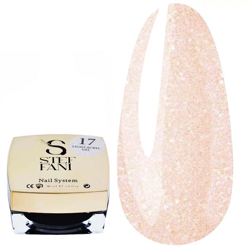 Акригель Steffani Light Acryl Gel №17 бежевый с шиммером 30 мл (SIAG30-17) - Фото №1