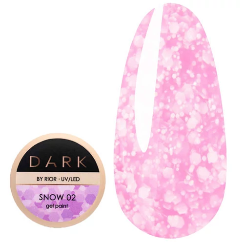 Гель для дизайна Dark Snow gel 02 полупрозрачный с розовыми камифубуками 5 г (Dsnow02) - Фото №1