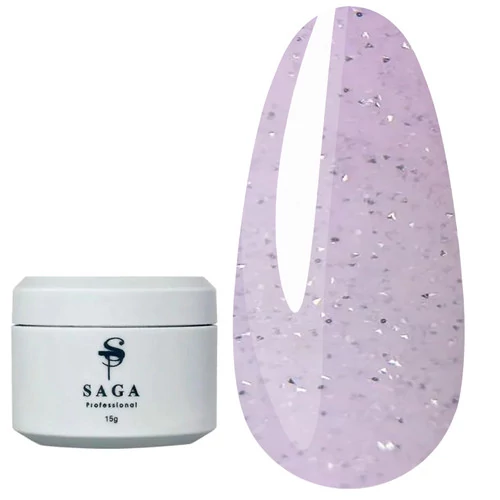 Гель для наращивания Saga professional Builder Night Gel №03 светоотражающий лиловый 15 мл - Фото №1