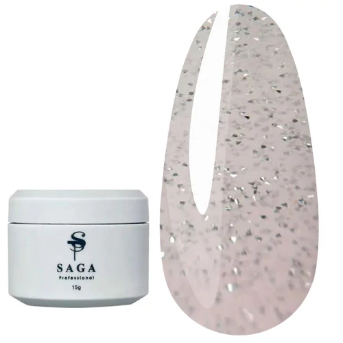 Гель для наращивания Saga professional Builder Night Gel №04 светоотражающий светло-бежевый 15 мл - Фото №1