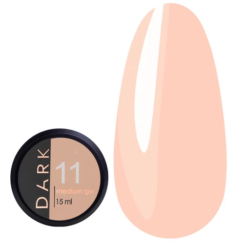 Гель для ногтей Dark Medium Gel №11 нежно розово-персиковый 15 мл (без кисти) (DMG1115-) - Фото №1