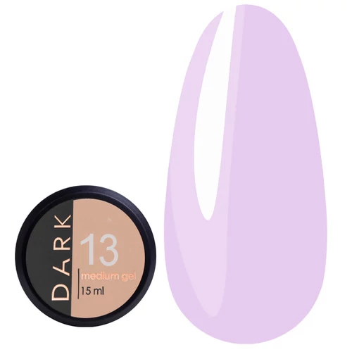 Гель для ногтей Dark Medium Gel №13 нежная сирень 15 мл (без кисти) (DMG1315-) - Фото №1