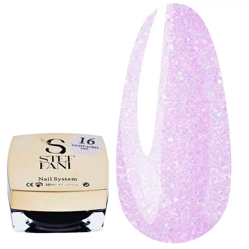 Акригель Steffani Light Acryl Gel №16 лиловый с шиммером 10 мл (SIAG10-16) - Фото №1