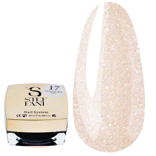 Акригель Steffani Light Acryl Gel №17 бежевый с шиммером 10 мл (SIAG10-17) - Фото №1