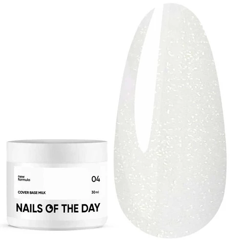 База для ногтей NAILS OF THE DAY Cover NEW Formula (MILK) №04 молочный с блестками 30 мл (НФ-00020193) - Фото №1