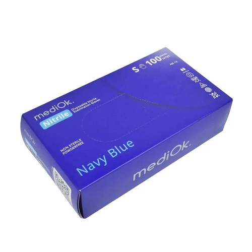 Перчатки Mediok Navy Blue  нитриловые без талька S синие 100 шт - Фото №3