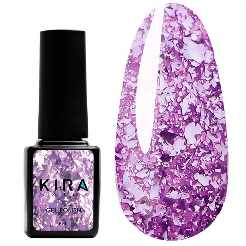 Гель-лак KIRA Nails Shine Bright №007 светло-фиолетовый с крупными блестками 6 мл (488007) - Фото №1