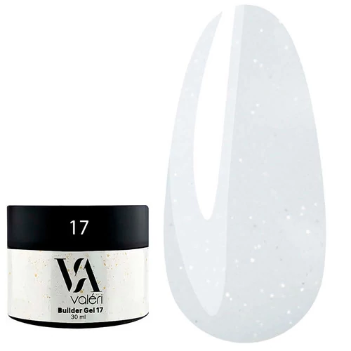 Гель для наращивания VALERI Builder Gel №017 белый с шиммером 15 мл (VBG-017) - Фото №1