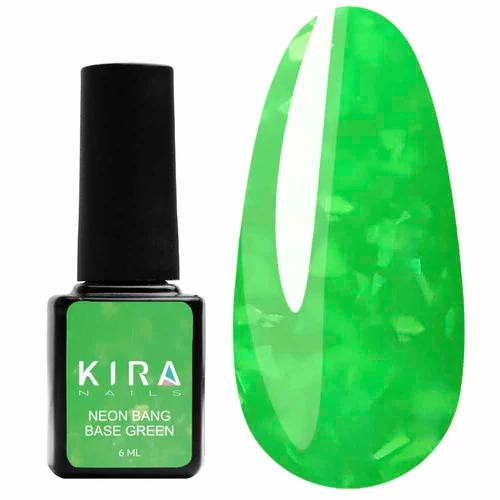 База KIRA Nails Neon Bang Base Green 6 мл (739002) - Фото №1