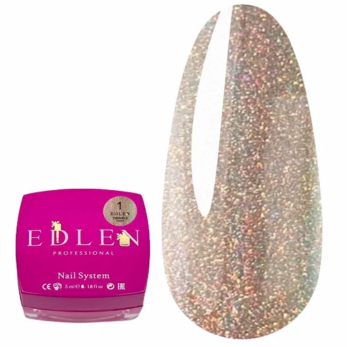 Edlen Twinkle paste для дизайну нігтів №1 оранжево-золота 5 мл (4000360209) - Фото №1
