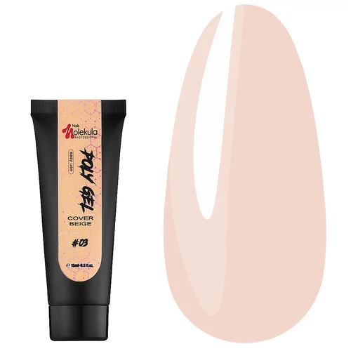 Полигель Molekula Nails №03 Cover beige светло-бежевый 15 мл (PG1503) - Фото №4
