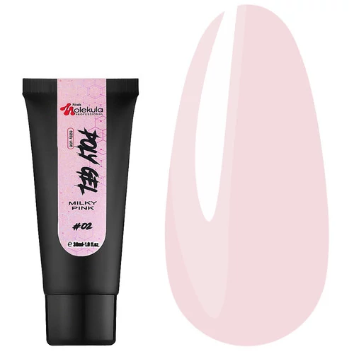 Полигель Molekula Nails №02 Milky pink молочно-розовый 30 мл (PG3002) - Фото №4