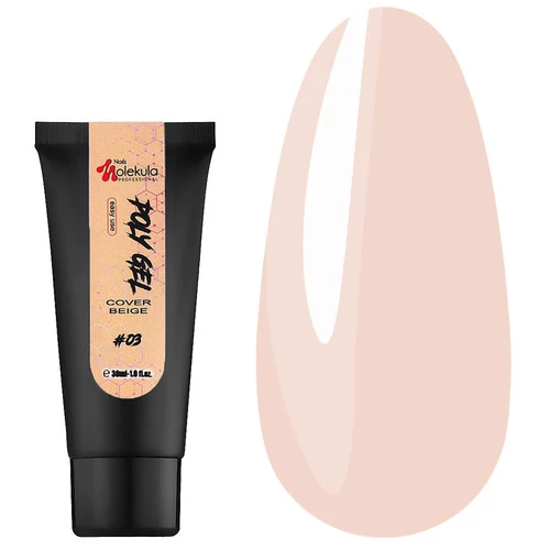 Полигель Molekula Nails №03 Cover beige светло-бежевый 30 мл (PG3003) - Фото №4