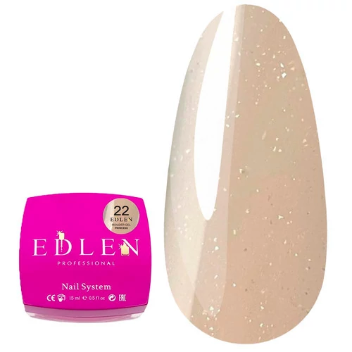 Гель для наращивания Edlen Builder gel Princess №22 бежевый крем с мелким шиммером 15 мл (4000361126) - Фото №1