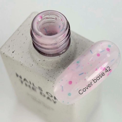 База для нігтів NAILS OF THE DAY Cover NEW Formula №42 рожевий з конфетті 10 мл (НФ-00023831) - Фото №2