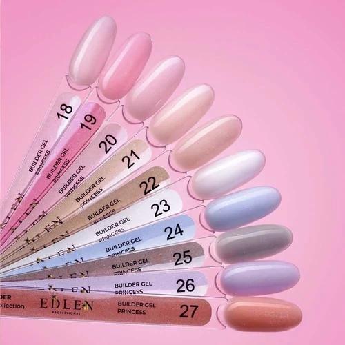 Гель для наращивания Edlen Builder gel Princess №21 теплый бежевый с мелким шиммером 15 мл (4000361125) - Фото №3
