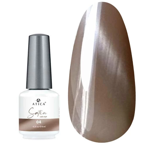 Гель-лак ATICA Satin Cat's Eye SC04 кофейный блеск 8 мл (783935837643) - Фото №1