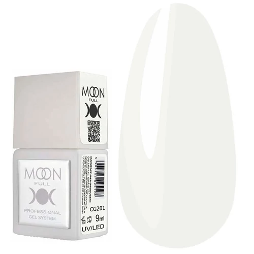 Гель-лак MOON FULL Color Gel Polish №CG201 белый полупрозрачный 9 мл (5905123026850) - Фото №1