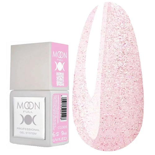 Гель-лак MOON FULL Color Gel Polish №CG305 светло-сиреневый с золотистым шиммером 9 мл (5905123024825) - Фото №1