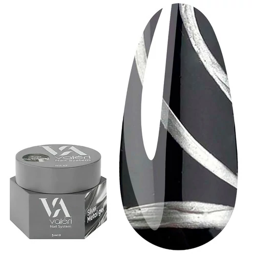 Гель-краска VALERI Silver Metal Gel 5 мл (NVSMG5) - Фото №1