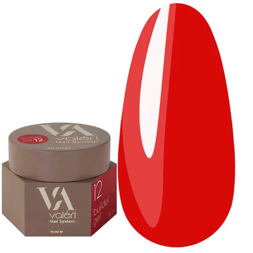 Гель для наращивания VALERI Builder Gel №12 красный 30 мл (NVBG30-012) - Фото №1