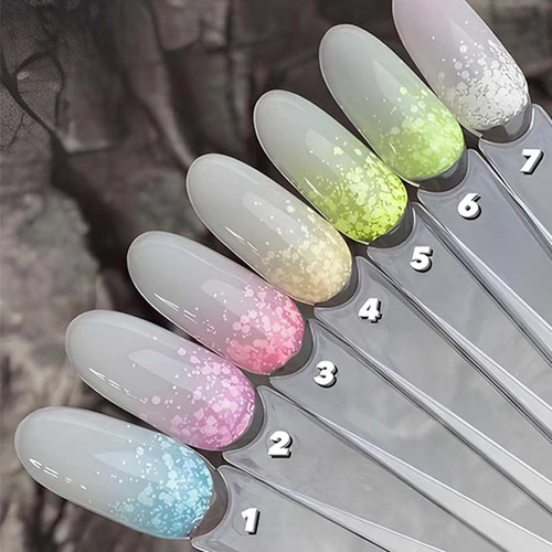 Гель для дизайна Dark Snow gel 04 оранжевый с белыми камифубуками 5 г (Dsnow04) - Фото №2