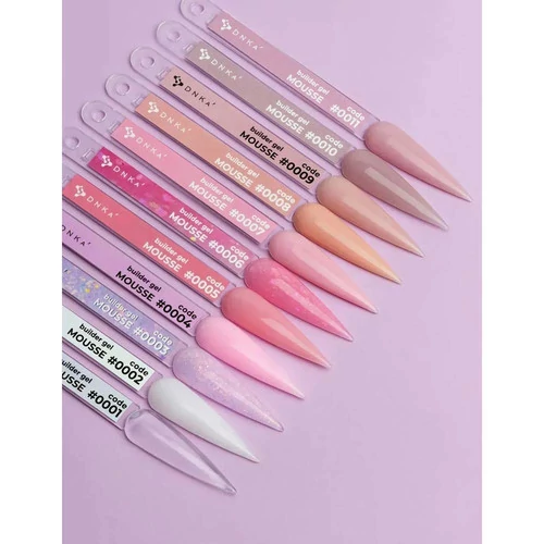 Гель DNKa Builder Gel №0006 Mousse розовый с поталью 15 мл (FTBGM0006-15) - Фото №3