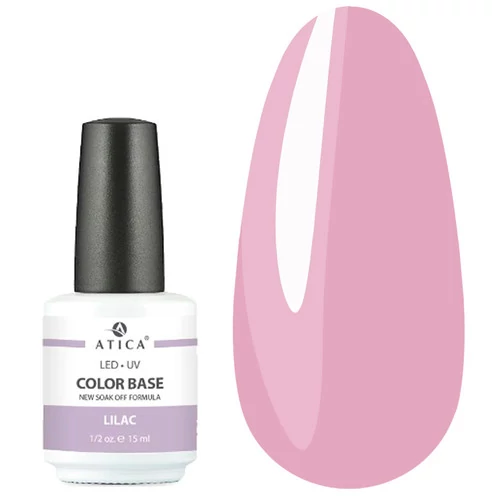 База для ногтей ATICA Color Base Gel Liliac (soak off) лиловый 15 мл (89397) - Фото №1