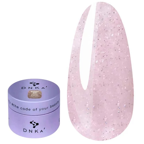 Гель DNKa Builder Gel №0032 Hollywood Glow нежно-розовый с блестками 30 мл (BGD0032) - Фото №1