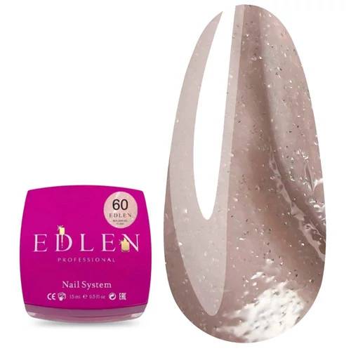 Гель для наращивания светоотражающий Edlen Flash Builder gel №60 пудровый 15 мл (4000361264) - Фото №1