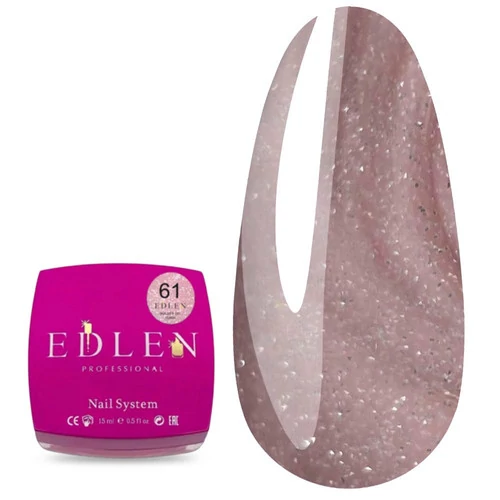 Гель для наращивания светоотражающий Edlen Flash Builder gel №61 нежно-розовый 15 мл (4000361265) - Фото №1