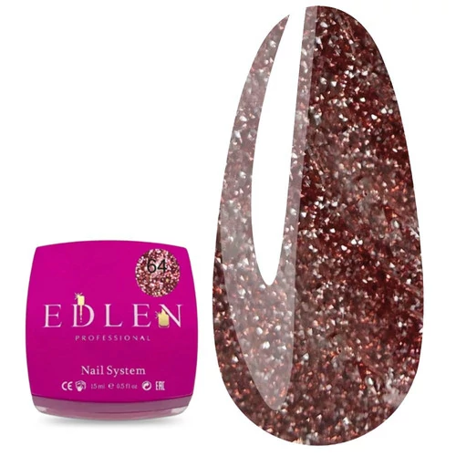 Гель для наращивания светоотражающий Edlen Flash Builder gel №64 рубиновый 15 мл (4000361268) - Фото №1