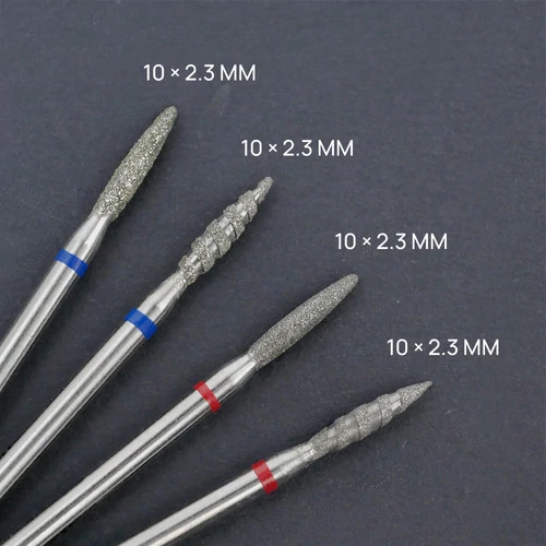 Фреза для маникюра TUFI profi Алмазная Пламя Торнадо 10 mm × 2.3 mm Синяя Насечка (0328408) - Фото №7