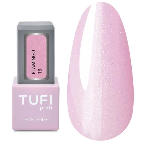 Гель-лак TUFI profi FLAMINGO 13 Розовый туман с шиммером 8 мл (0121304)