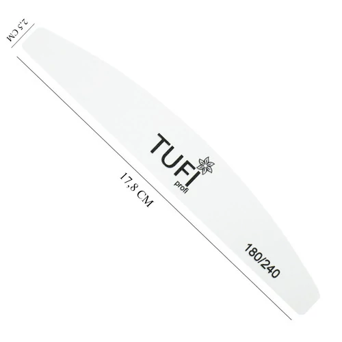 Пилка для ногтей TUFI profi Полукруг Белая 180/240 грит 17.8 см 1 шт (0231934) - Фото №7