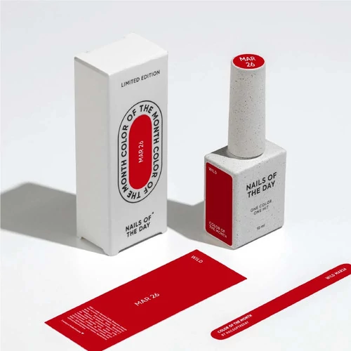 Гель-лак NAILS OF THE DAY Color of the month March 2026 MIDNIGHT красный 10 мл (НФ-00025445) - Фото №9