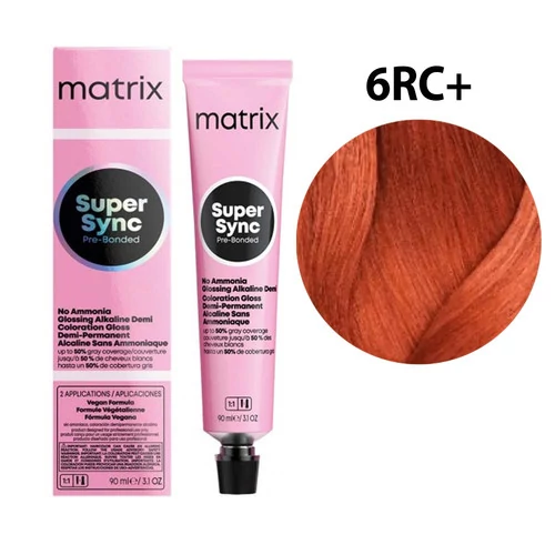 Тонер для волос MATRIX Супер Синк Пре-Бондед без содержания аммиака 6RC+ 90 мл (3474637237561)