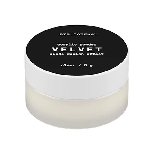 Акриловая пудра BIBLIOTEKA Acrylic Powder VELVET clear прозрачная (мелкая) 5 г (4822030004034) - Фото №1