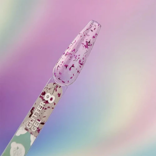 Гель для дизайна You Are Cute Glitter Gel №8 с розовыми сухоцветами 5 мл (469-5114-1449) - Фото №3