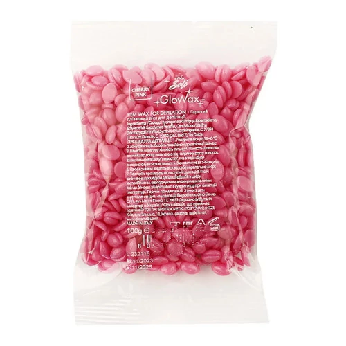 Горячий полимерный воск в гранулах  ITALWAX  GloWax Cherry Pink для лица розовая вишня  100 г (C_FWP100_PGL_IT)